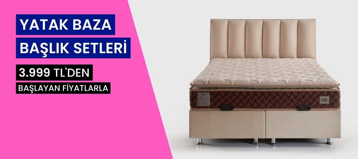 İzmir Yatak'ta yatak baza başlık setleri 3999 TL'den başlayan fiyatlarla konfor sunuyor. İndirim fırsatından yararlanmak için hemen sipariş ver!