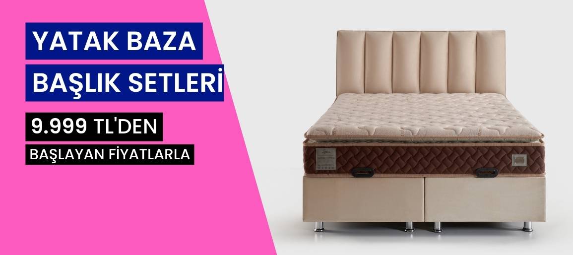 İzmir Yatak'ta yatak baza başlık setleri 9999 TL'den başlayan fiyatlarla konfor sunuyor. Üstelik 9 Taksit!