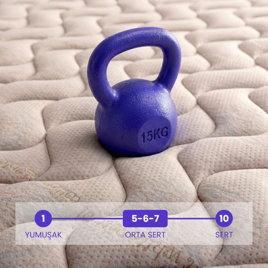 Natural Cotton Pedli Çift Kişilik Yatak - Nefes Alan Doğal Pamuk Teknolojisi (30 cm)