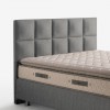 Nova Keten Başlık Çift Kişilik - Minimalist Kare Desen (Modern Serisi)