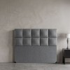 Nova Keten Başlık Çift Kişilik - Minimalist Kare Desen (Modern Serisi)