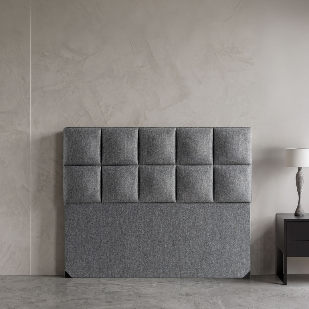 Nova Keten Başlık Çift Kişilik - Minimalist Kare Desen (Modern Serisi)