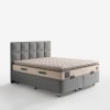 Nova Yatak Baza Başlık Seti Çift Kişilik (Keten Kumaş & Natural Cotton Pedli Yatak)