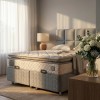 Nova Keten Başlık Çift Kişilik - Minimalist Kare Desen (Modern Serisi)