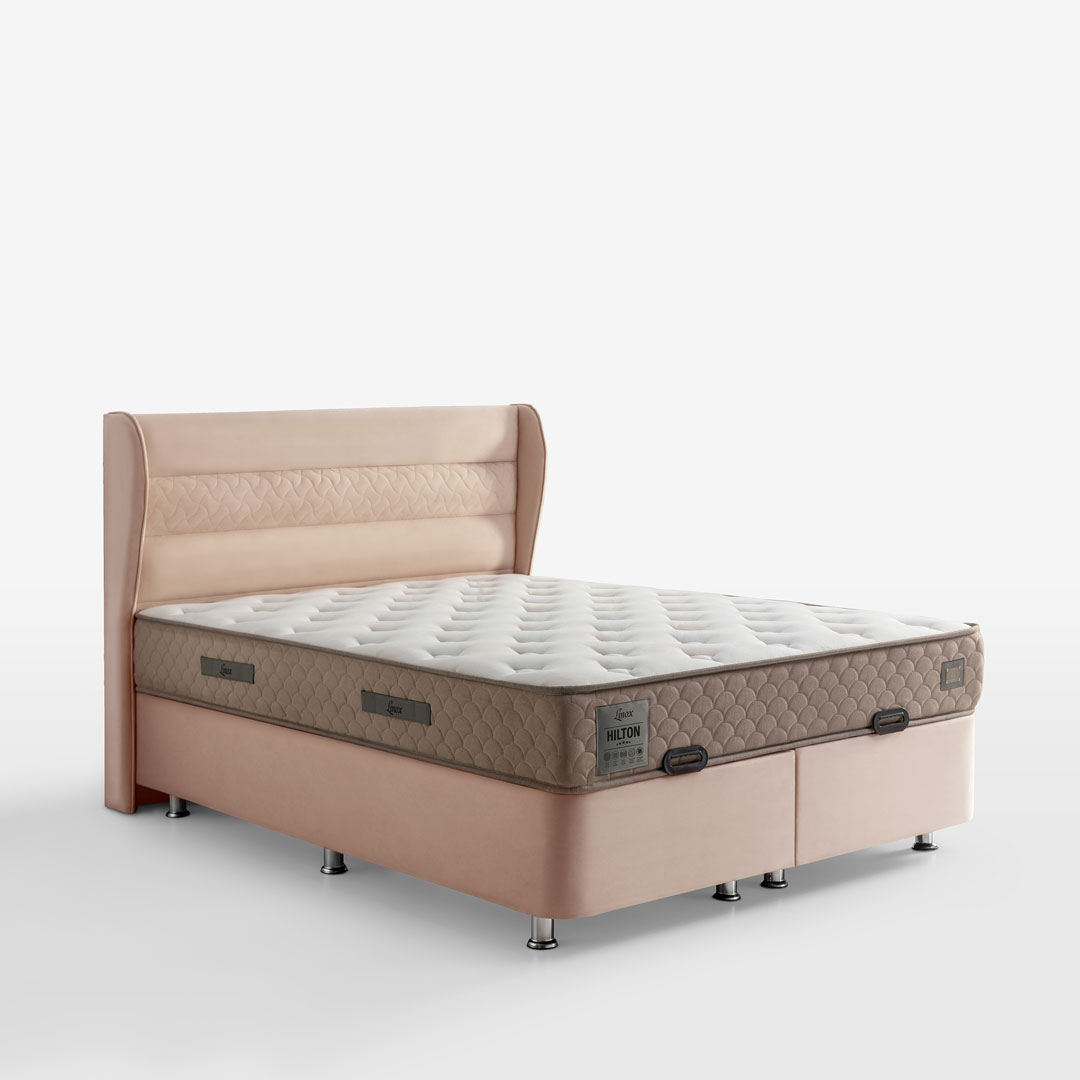 Parma Yatak Baza Başlık Seti Çift Kişilik (Babyface Kumaş & Hilton Yatak)