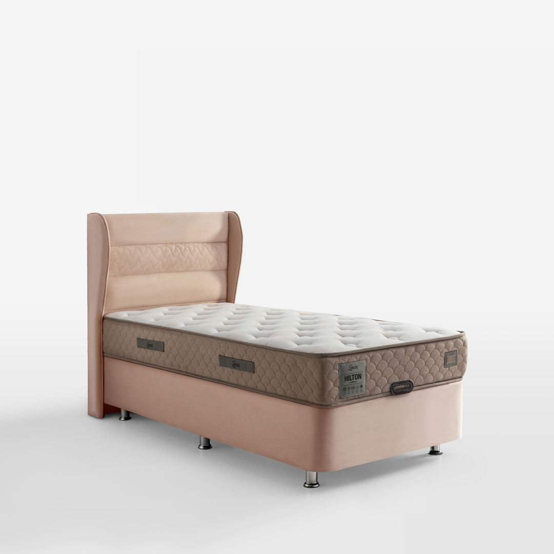 Parma Yatak Baza Başlık Seti Tek Kişilik (Babyface Kumaş & Hilton Yatak)