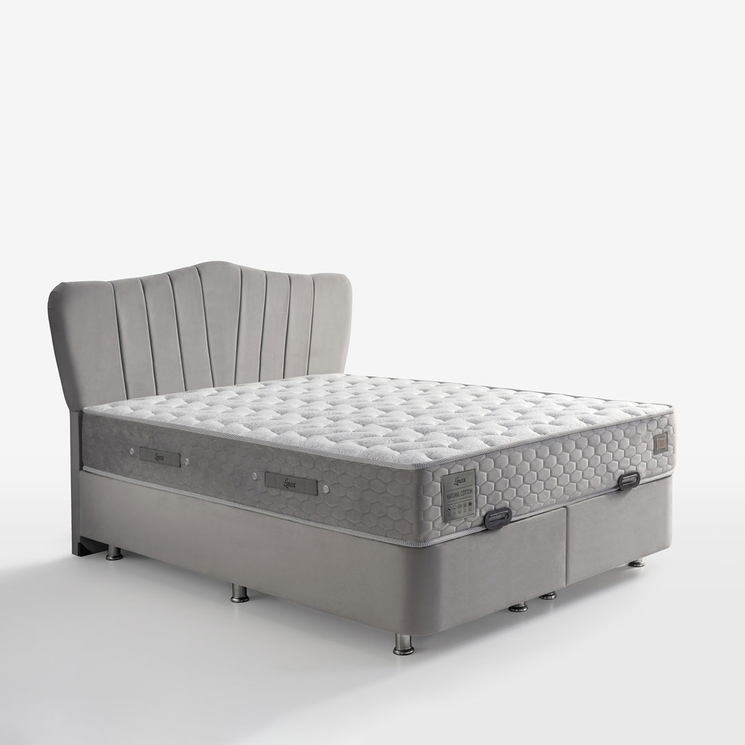 Perla Yatak Baza Başlık Seti Çift Kişilik (Babyface Kumaş & Natural Cotton Yatak)