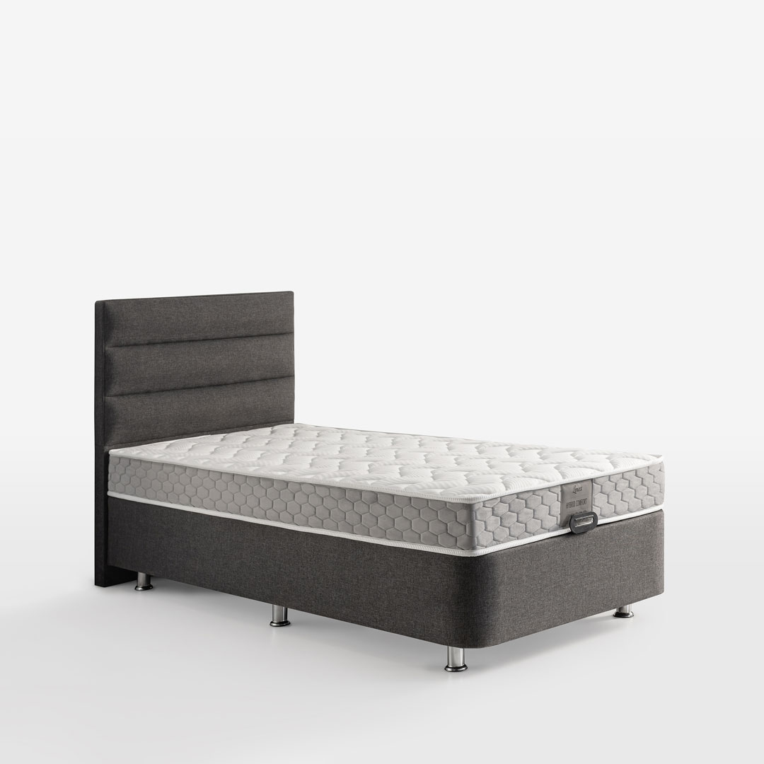 Soho Yatak Baza Başlık Seti Çift Kişilik (Keten Kumaş & Hybrid Comfort Yatak)