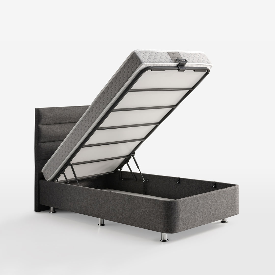 Soho Yatak Baza Başlık Seti Çift Kişilik (Keten Kumaş & Hybrid Comfort Yatak)