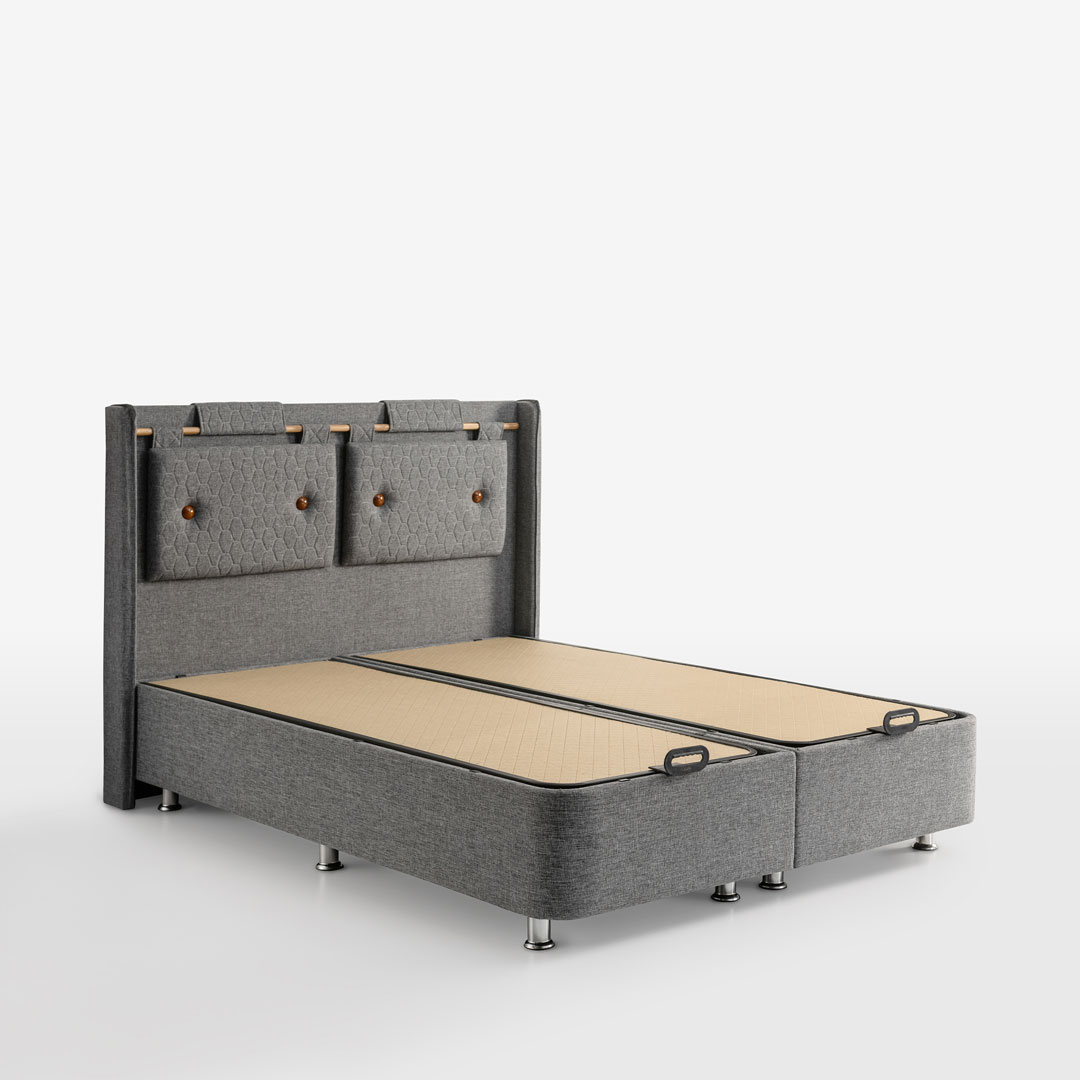 Terra Baza Başlık Seti Çift Kişilik (Keten Kumaş & Smart Baza)