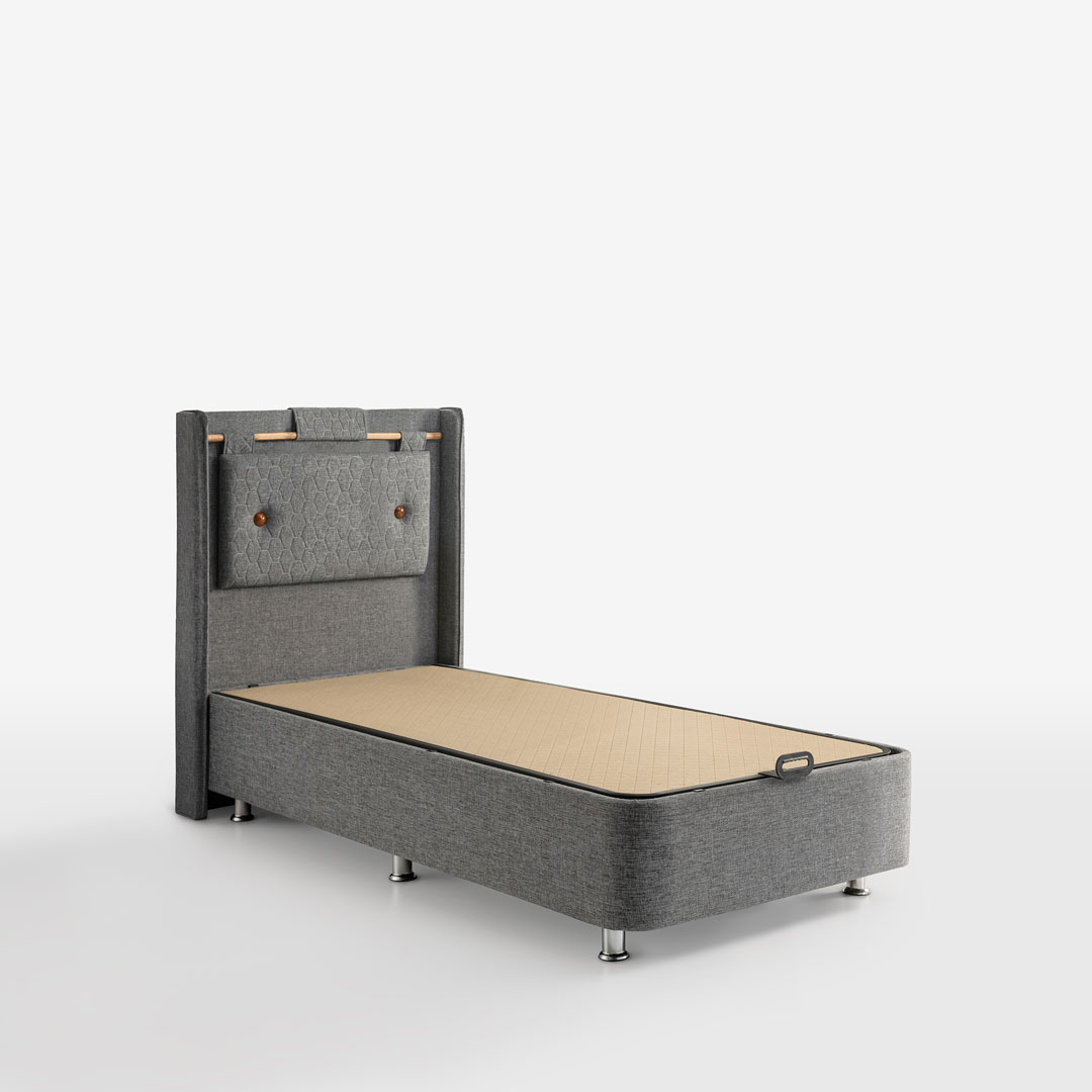 Terra Baza Başlık Seti Tek Kişilik (Keten Kumaş & Smart Baza)