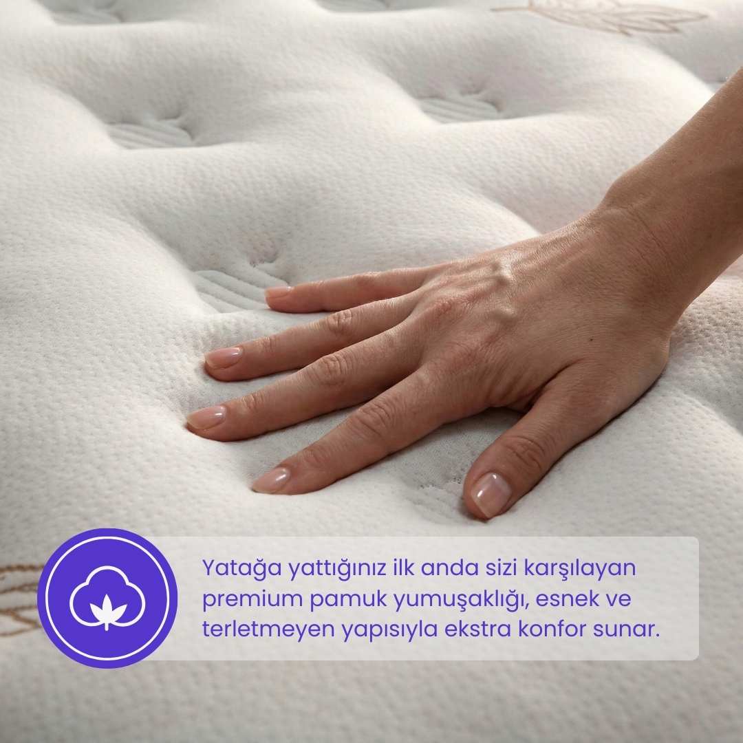 Victoria Comfort Balance Pedli Yatak Çift Kişilik - Sert ve Tam Ortopedik Destek (26 cm)