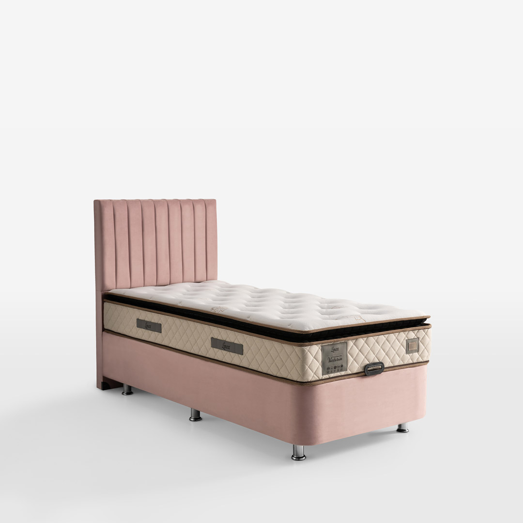 Viyana Yatak Baza Başlık Seti Çift Kişilik (Babyface Kumaş & Victoria Comfort Balance Pedic Yatak)